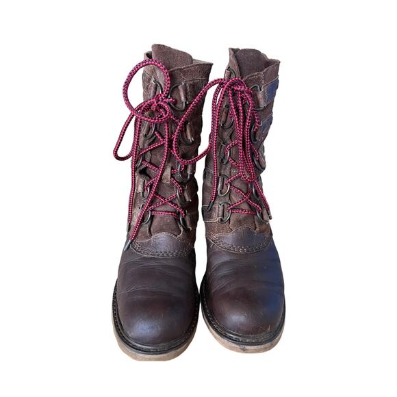 Sorel Womans 7 Scotia Distressed Waterproof Leather Lace Up Boots Suede Brown - Picture 2 of 6